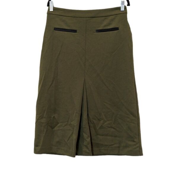 Alfani 100128584MS Womens Size Medium Avocado Elastic Waist Knee Length Skirt - Picture 1 of 9